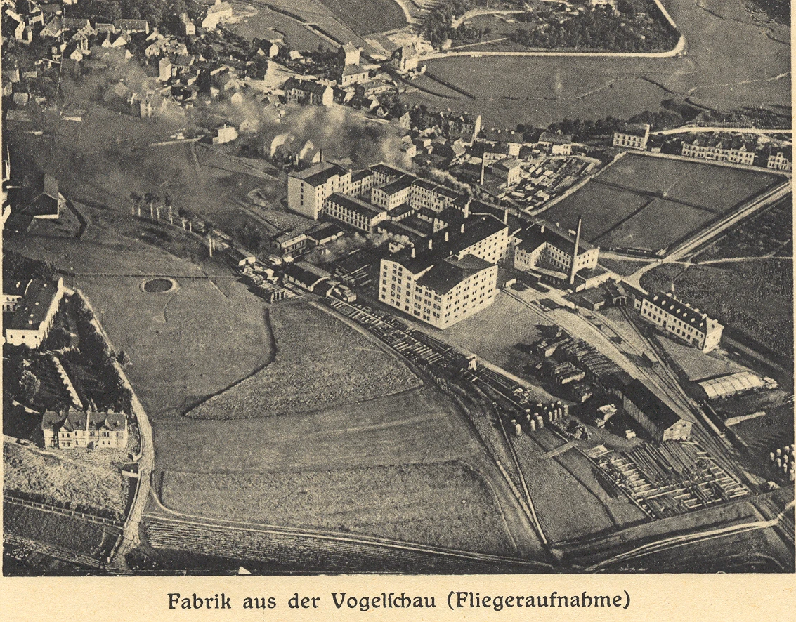 Historische Luftaufnahme des Heinrich-Werks und seiner Umgebung aus dem Jubiläumsbestand von 1921.